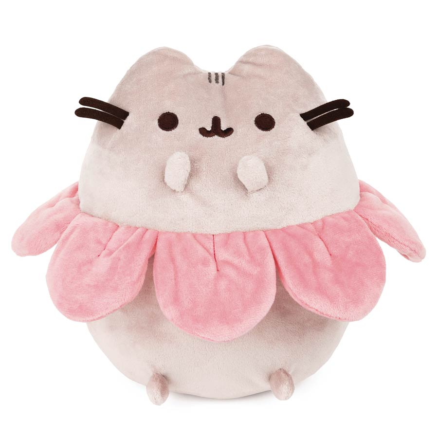 Gund Pusheen Pink Flower Petals Gray And Pink 9.5-Inch Plush