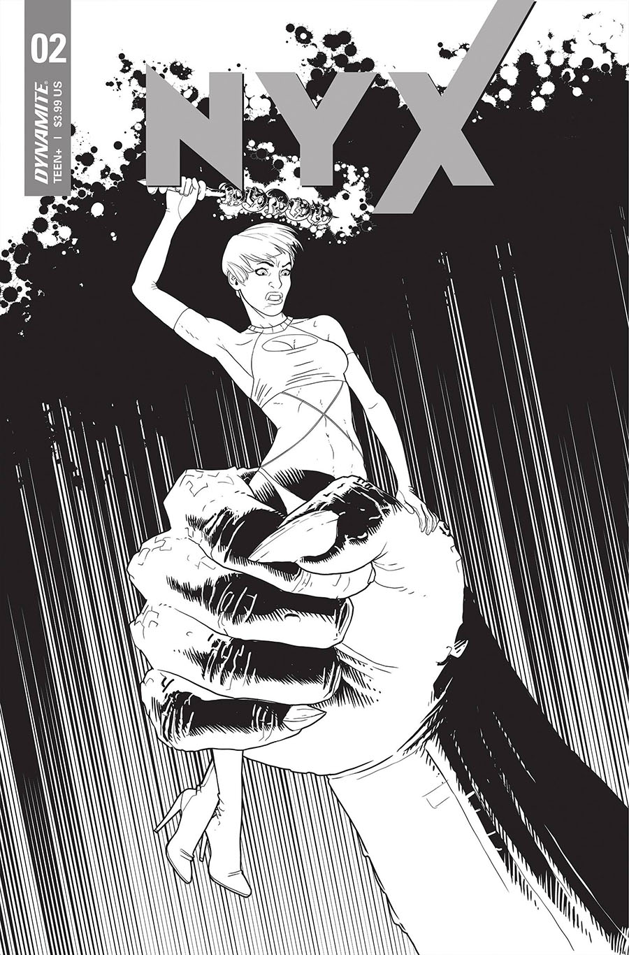 Nyx (Dynamite Entertainment) #2 Cover E Incentive Giuseppe Matteoni Black & White Cover