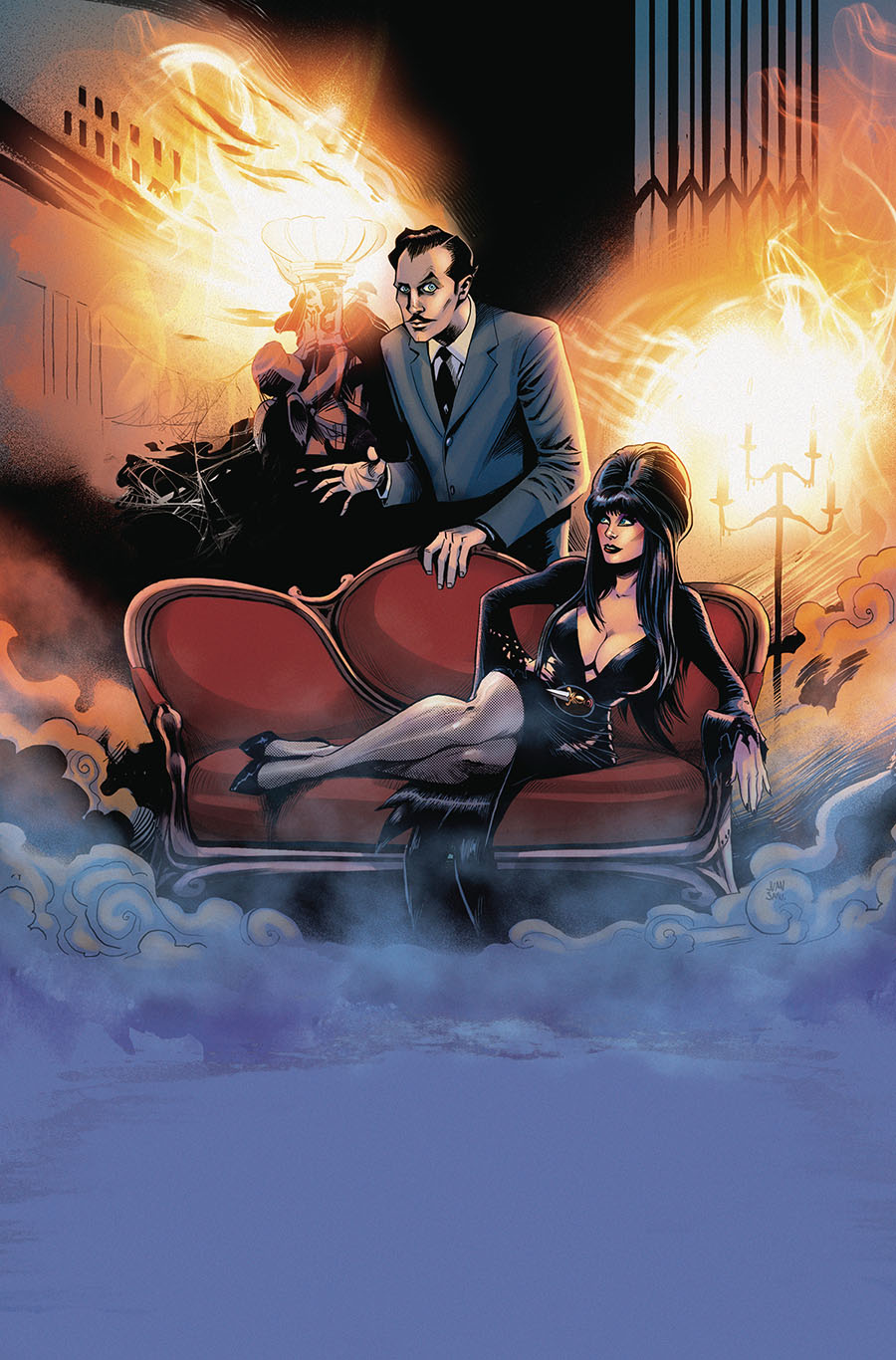 Elvira Meets Vincent Price #1 Cover S Crowdfunder Exclusive Juan Samu Virgin Holo-Foil Cover