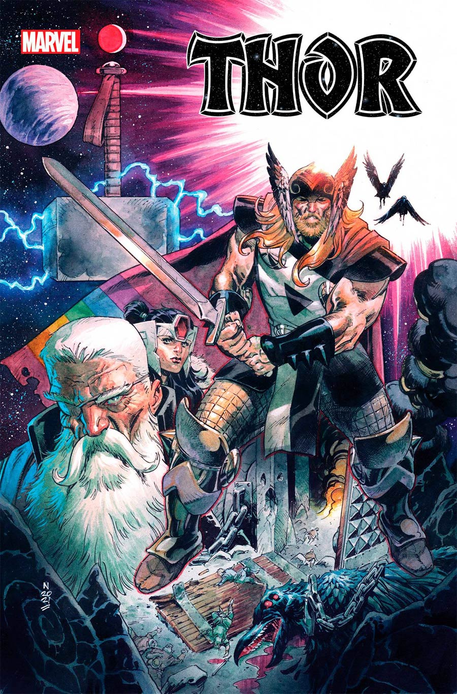 Thor Vol 6 #19 Cover E DF Silver Signature Series Signed By Donny Cates