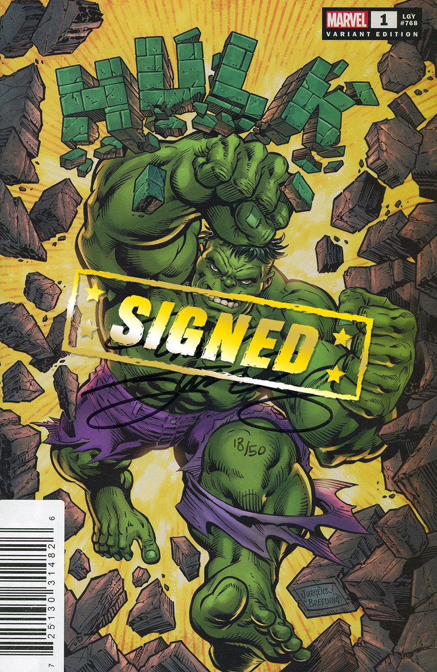 Hulk Vol 5 #1 Cover N DF Dan Jurgens Variant Cover Signed By Dan Jurgens