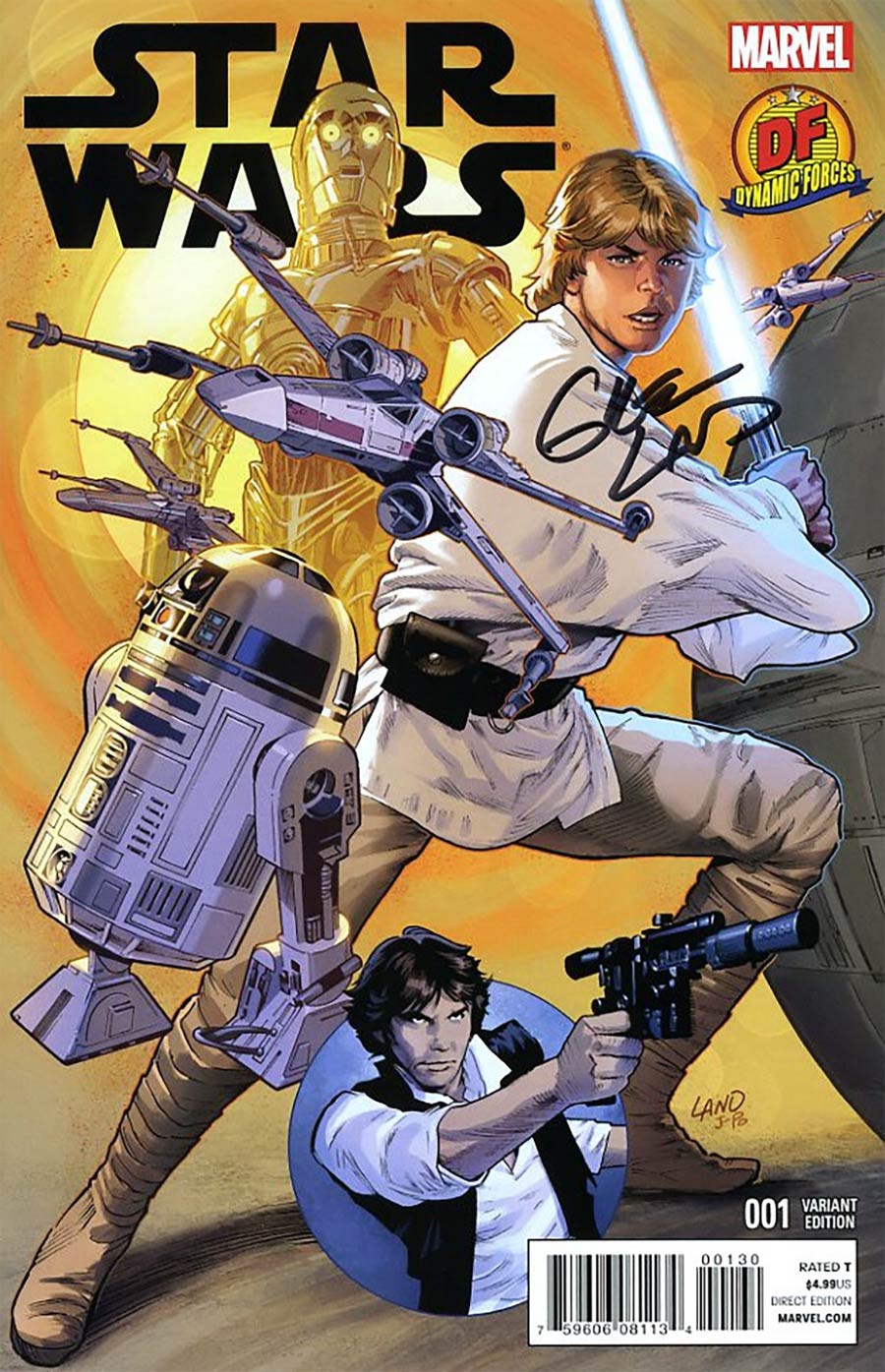 Star Wars Vol 4 #1 DF Exclusive Greg Land Variant Cover Signed By Greg Land Plus 2 Trifecta