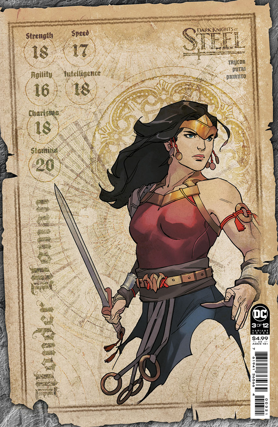 Dark Knights Of Steel #3 Cover C Incentive Yasmine Putri Character Sheet Card Stock Variant Cover