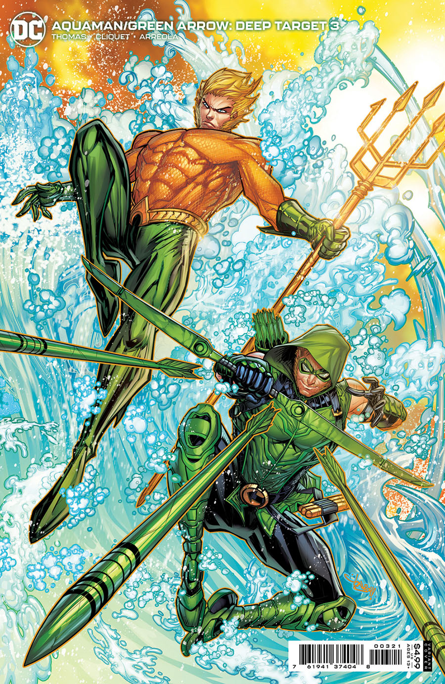 Aquaman Green Arrow Deep Target #3 Cover B Variant Jonboy Meyers Card Stock Cover