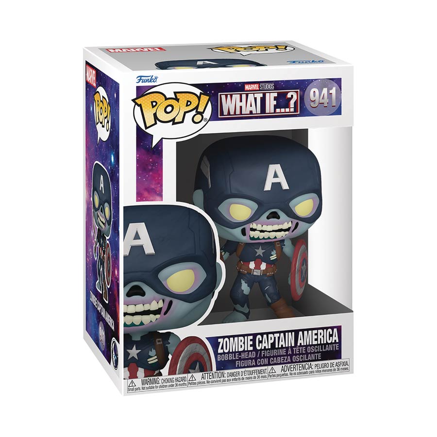 POP Marvel What If Series 2 Zombie Captain America Vinyl Bobble Head