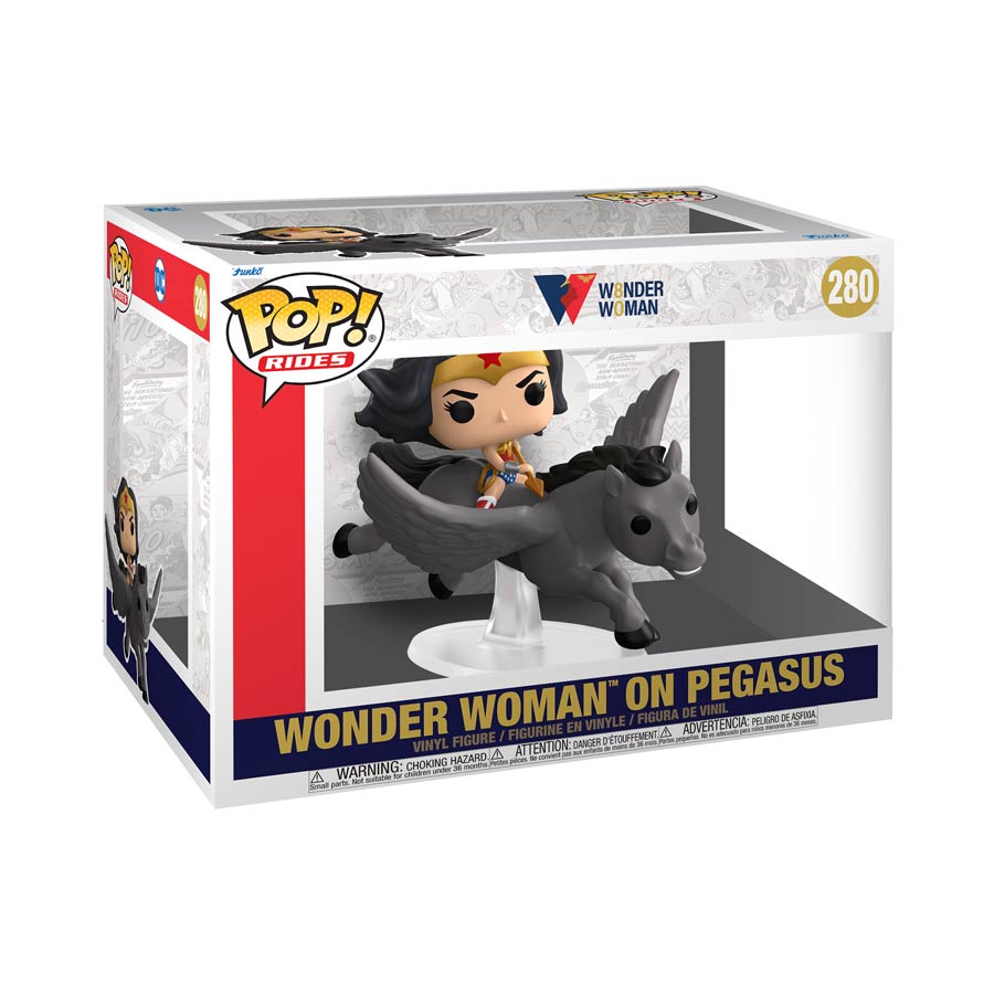 POP Ride Super Deluxe Wonder Woman 80th Anniversary Wonder Woman On Pegasus Vinyl Figure