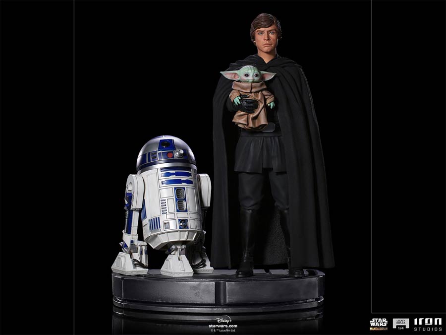 Star Wars Luke Skywalker R2-D2 And Grogu Statue