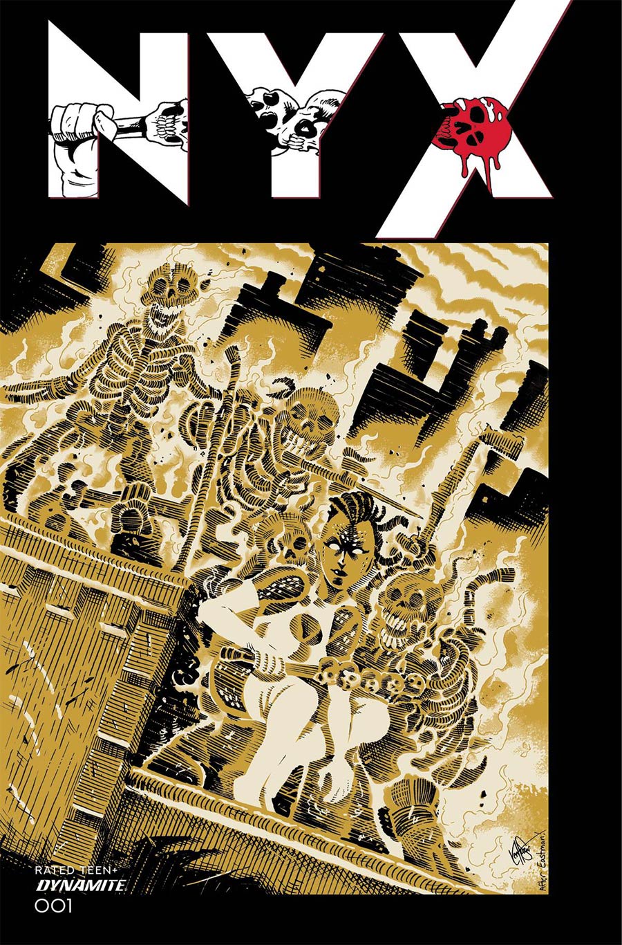 Nyx (Dynamite Entertainment) #1 Cover O Variant Ken Haeser TMNT Homage Cover
