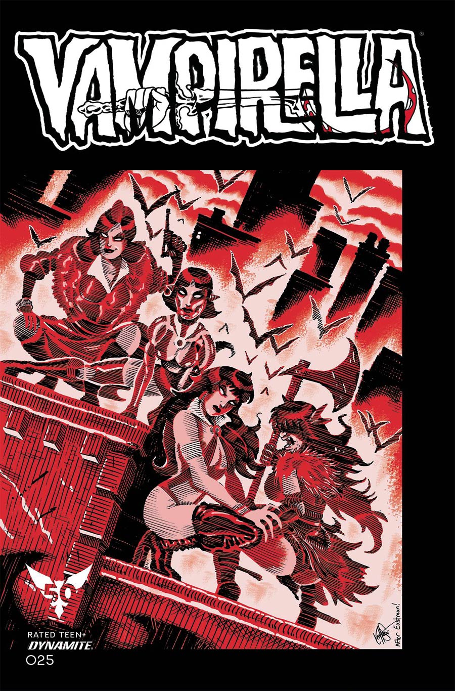 Vampirella Vol 8 #25 Cover Z-C Variant Ken Haeser TMNT Homage Cover