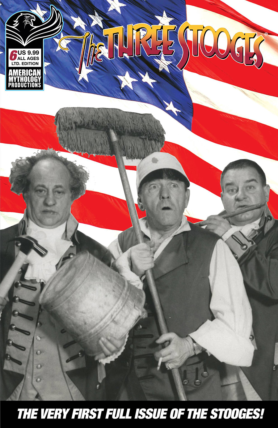 American Mythology Archives Three Stooges Dell 1961 #6 Cover B Limited Edition Black & White Photo Variant Cover