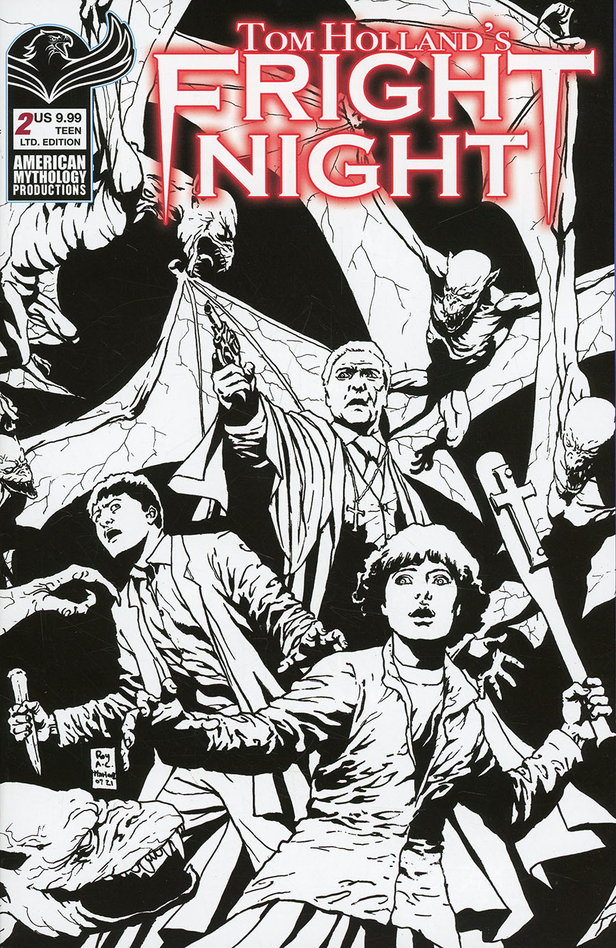 Tom Hollands Fright Night #2 Cover D Limited Edition Roy Allan Martinez Black & White Cover