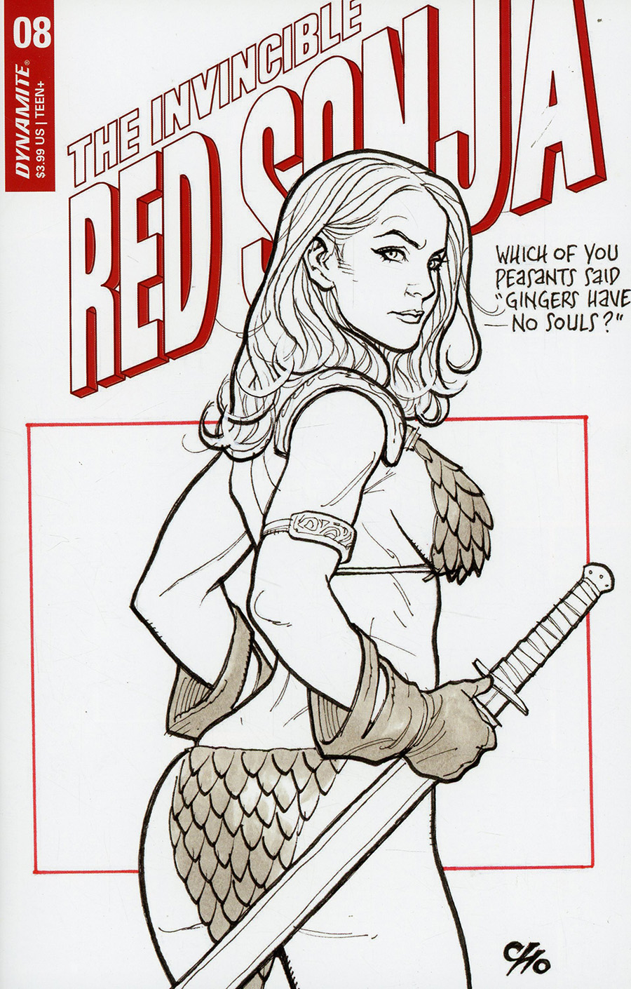 Invincible Red Sonja #8 Cover D Variant Frank Cho Outrage Cover