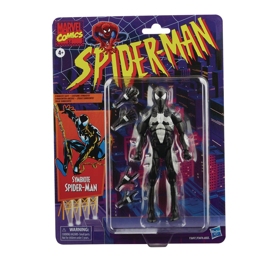 Spider-Man Legends Retro Symbiote Spidey 6-Inch Action Figure