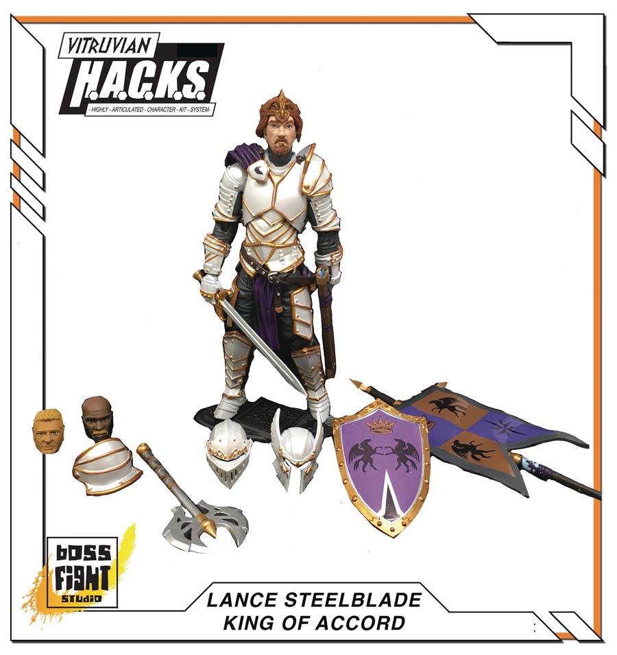 Vitruvian H.A.C.K.S. Series 2 Action Figure - Lance Steelblade King Of Accord
