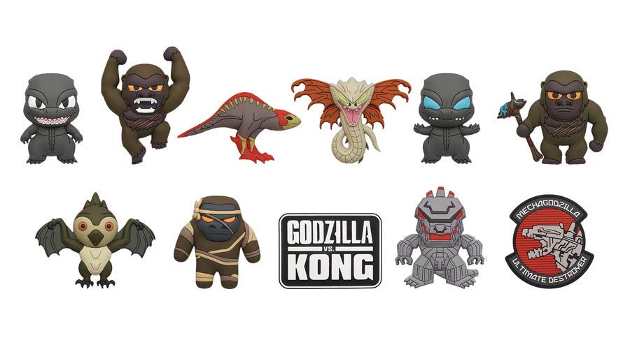 Godzilla vs Kong 3D Foam Bag Clip Blind Mystery Box 24-Piece