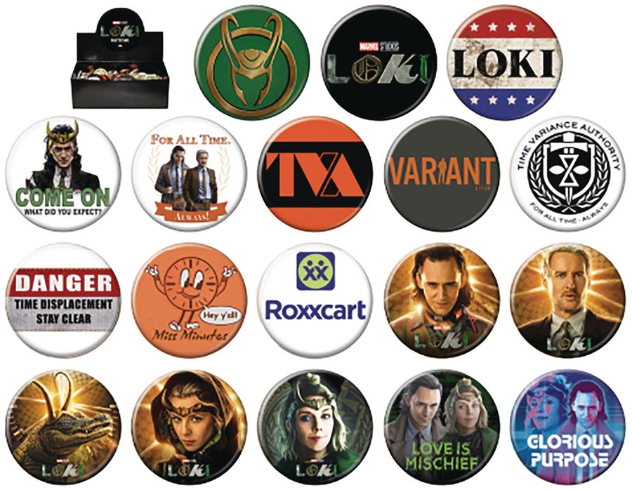 Marvel Loki Button 144-Piece Assortment Display