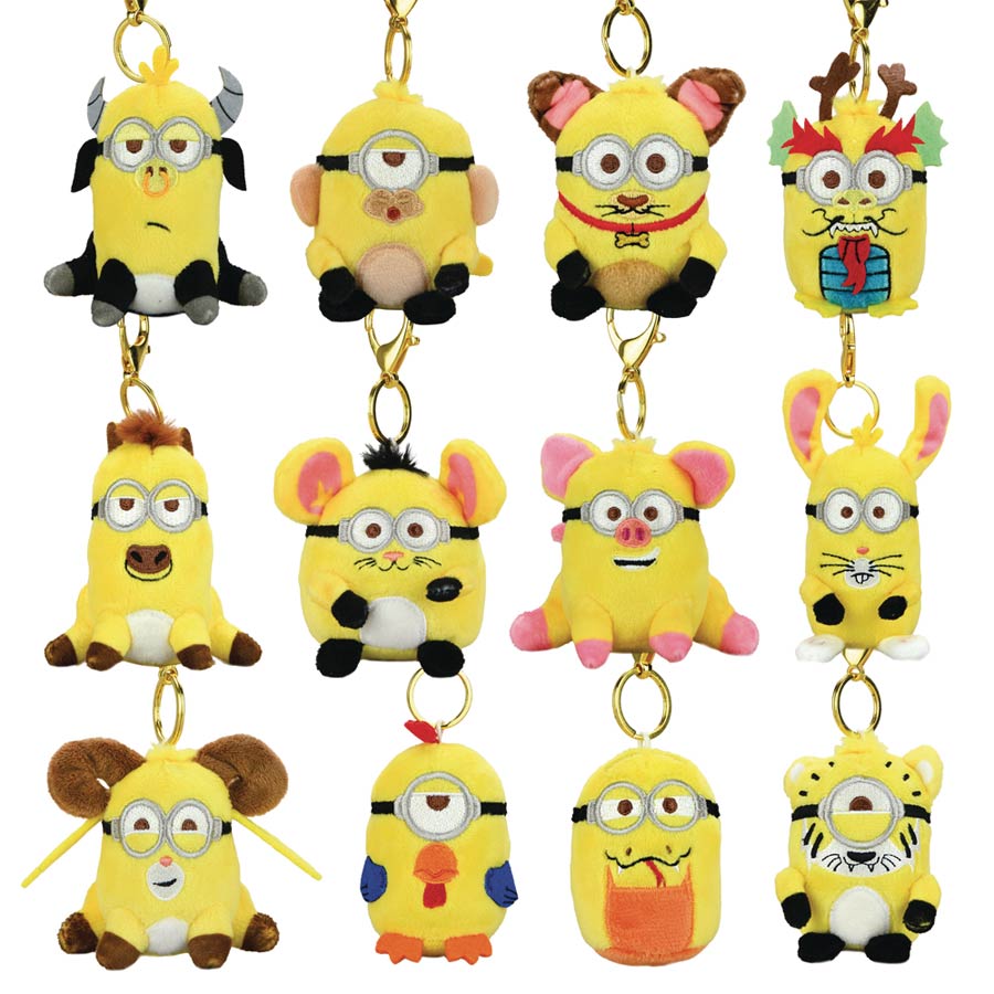 Minions Zodiac Plush Charm Blind Mystery Box 24-Piece Display