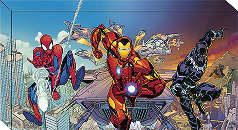 Marvel Spider-Man Iron Man Black Panther Canvas 10.5-Inch Wall Art