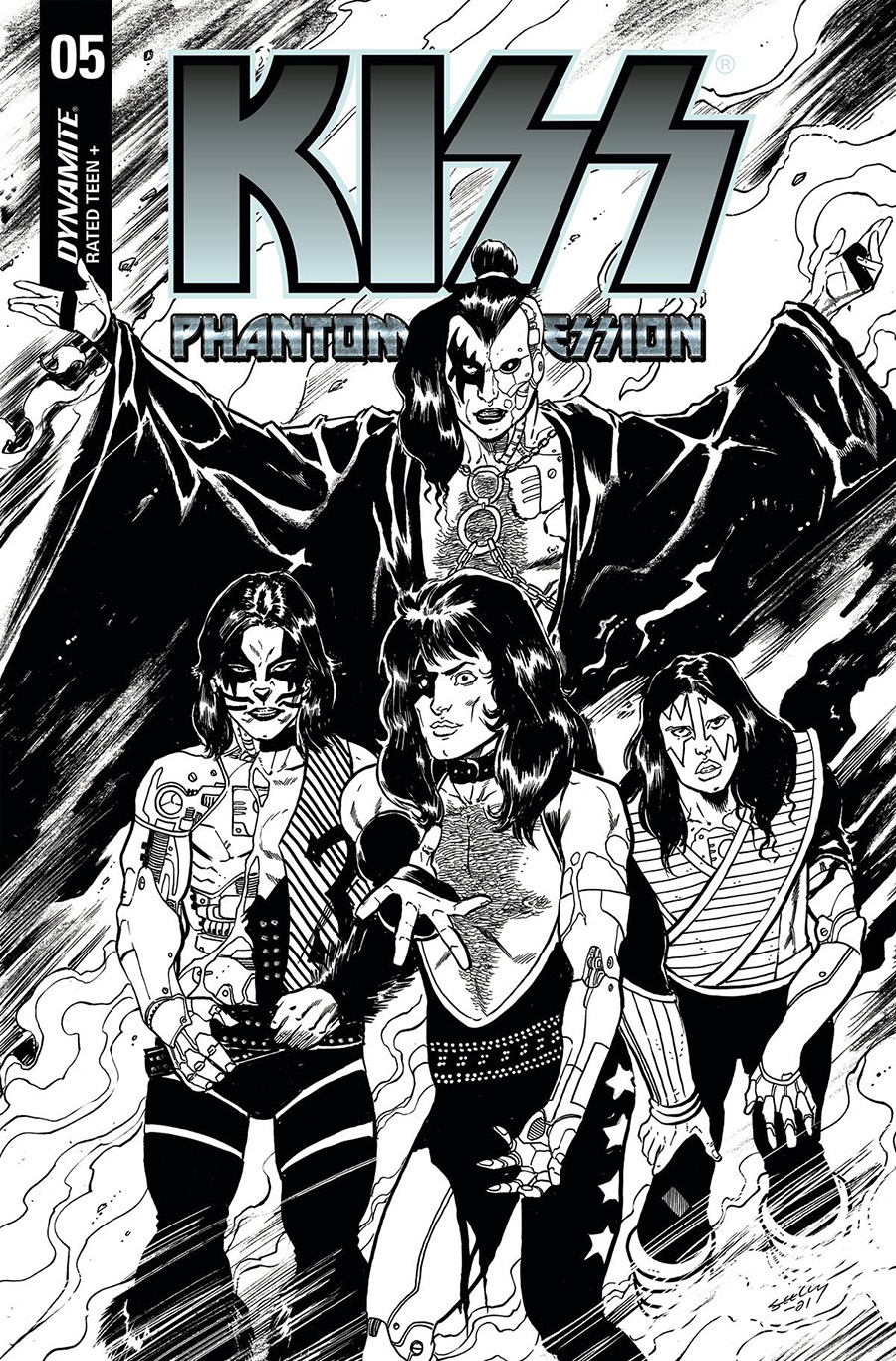 KISS Phantom Obsession #5 Cover H Incentive Tim Seeley Black & White Line Art Virgin Cover