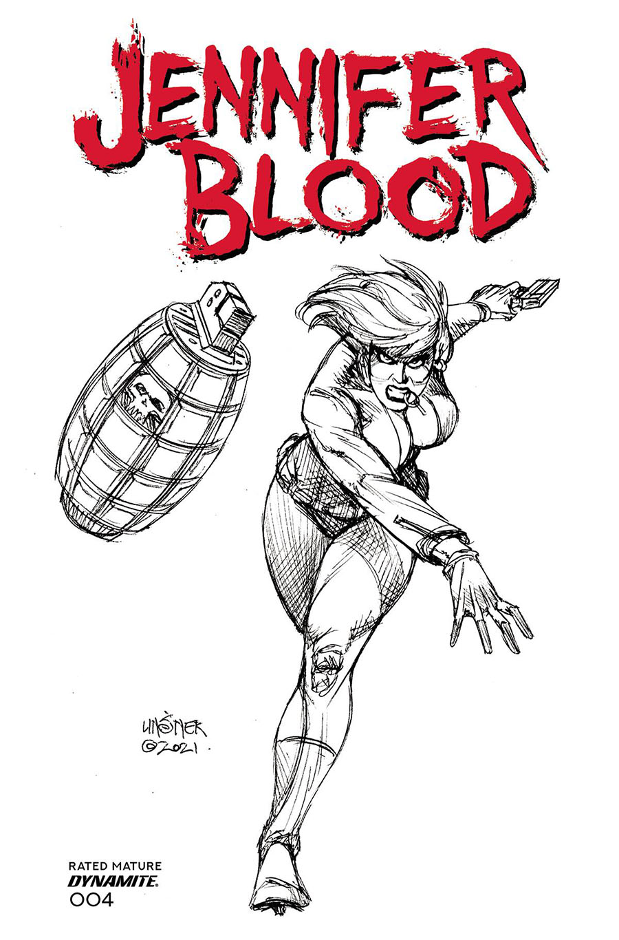 Jennifer Blood Vol 2 #4 Cover G Incentive Joseph Michael Linsner Black & White Cover