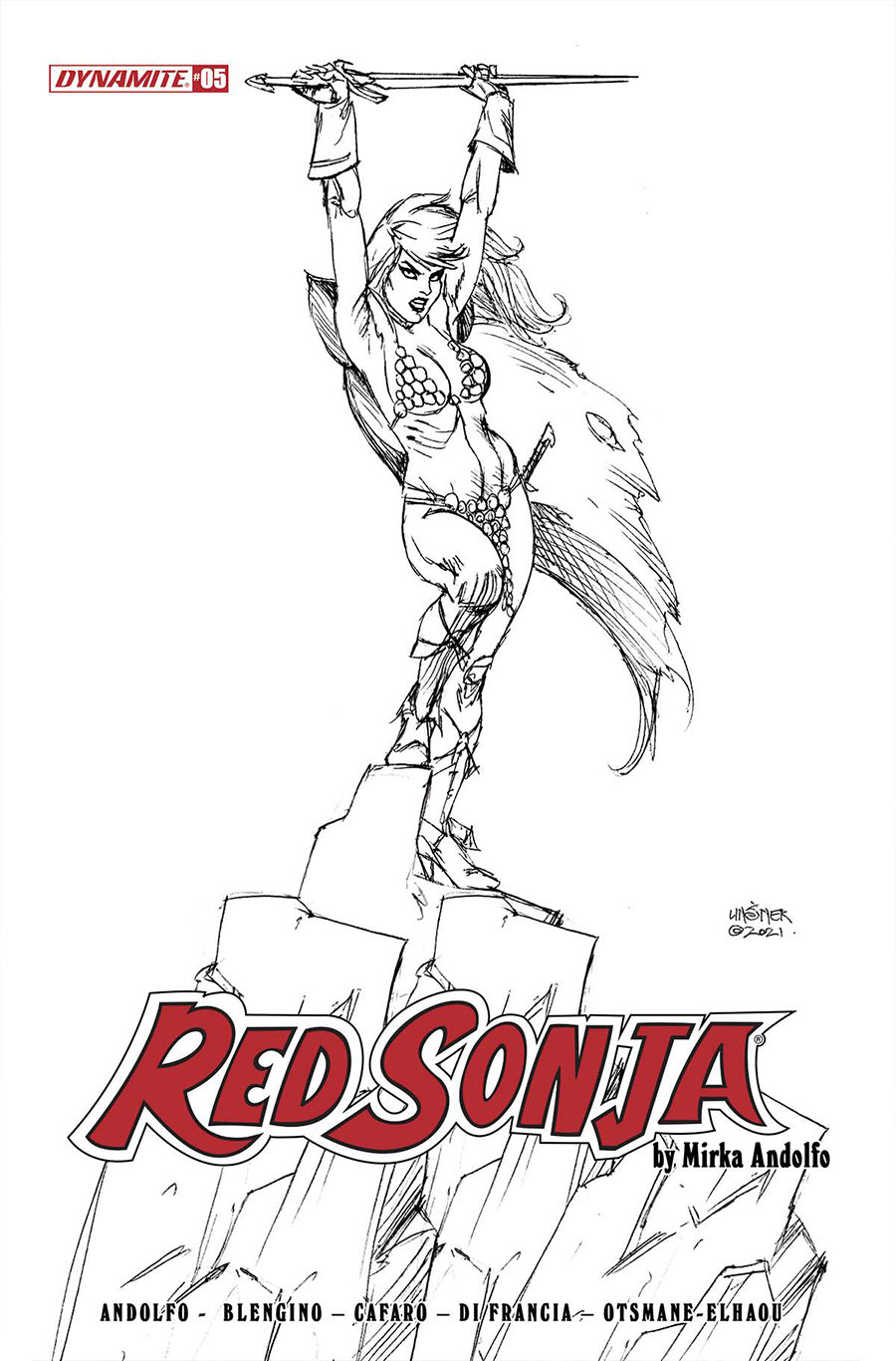 Red Sonja Vol 9 #5 Cover H Incentive Joseph Michael Linsner Black & White Cover