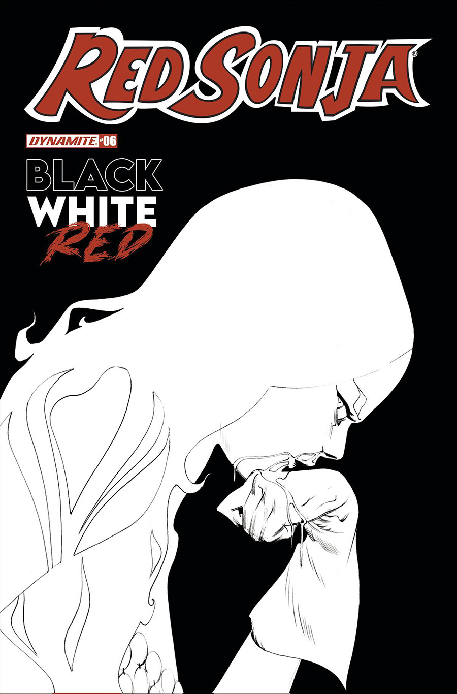 Red Sonja Black White Red #6 Cover H Incentive Jae Lee Black & White Cover