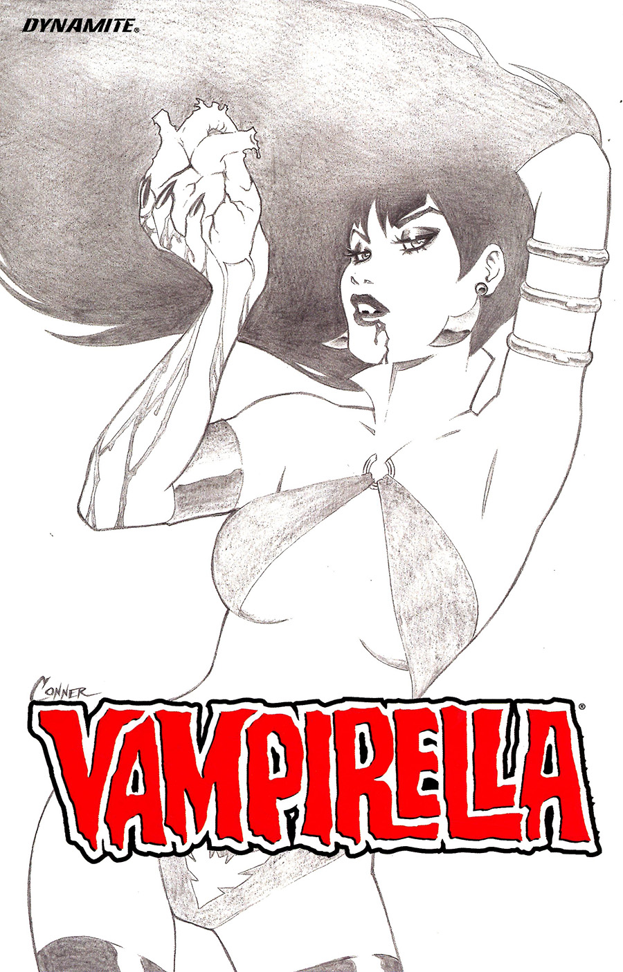 Vampirella Ascending Evil Special Edition Cover C Amanda Conner Black & White Crowdfunder Cover