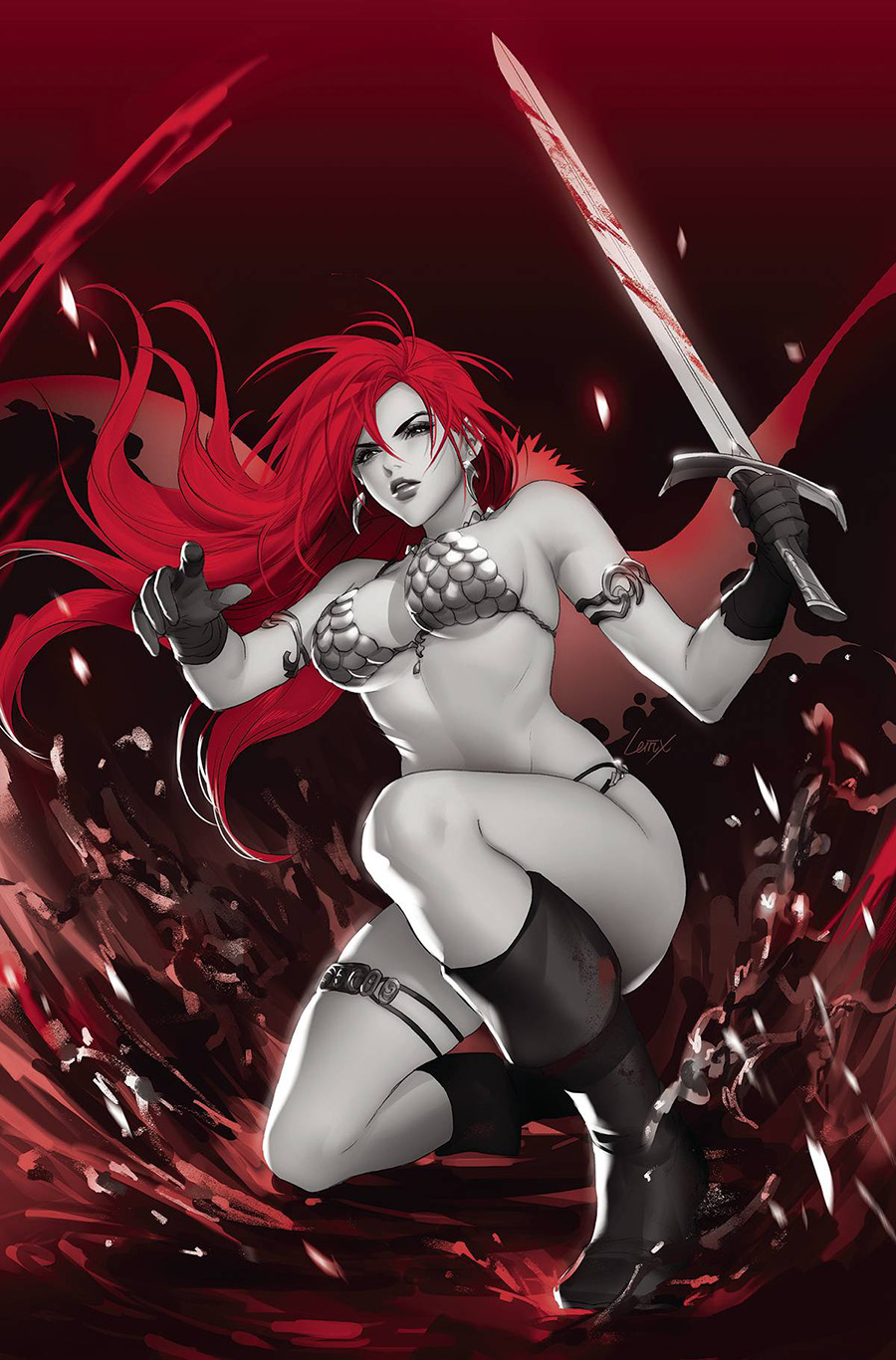 Red Sonja Black White Red #6 Cover I Limited Edition Lesley Leirix Li Virgin Cover