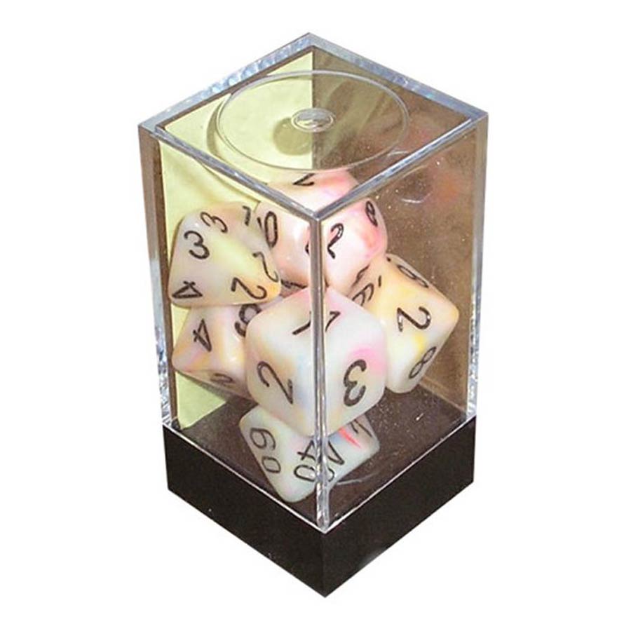 Festive Mini-Polyhedral Circus/Black 7-Die Set