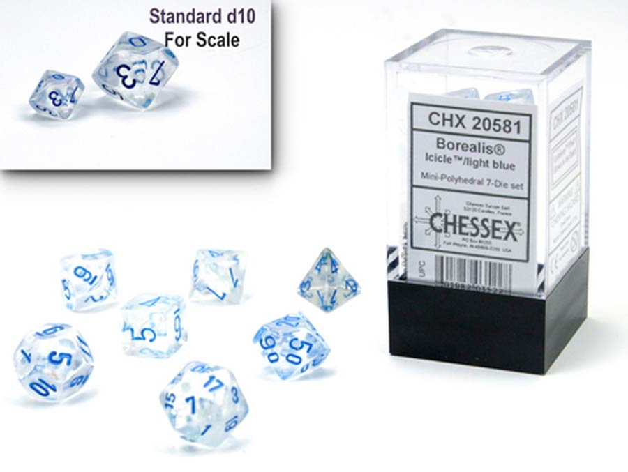 Borealis Mini-Polyhedral Icicle/Light Blue Luminary 7-Die Set