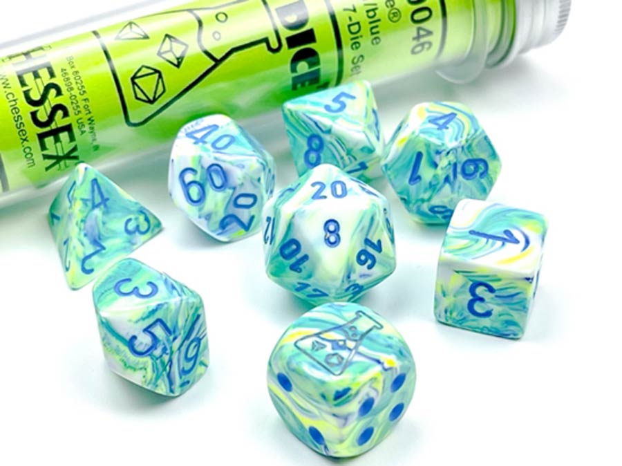 Festive Polyhedral Garden/Blue 7-Die Set