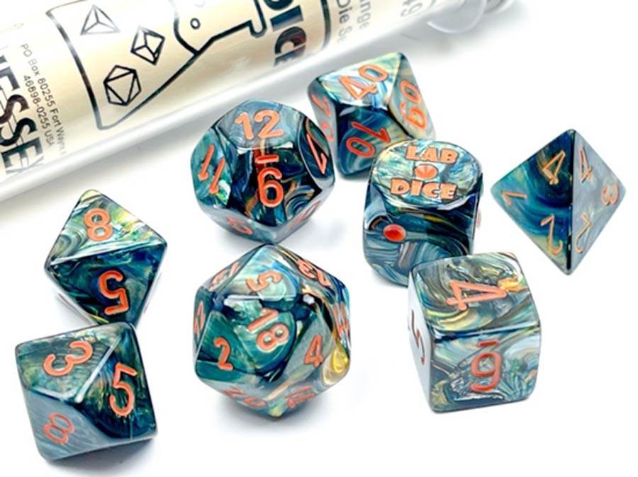 Lustrous Polyhedral Alpestris/Orange 7-Die Set