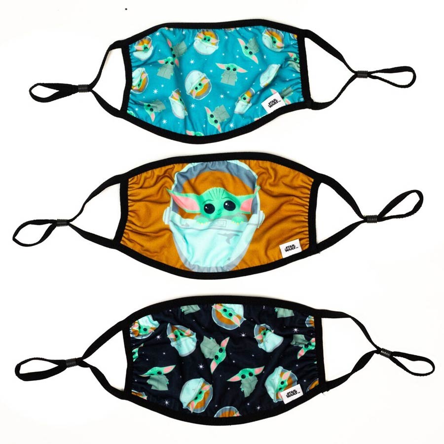 Star Wars The Mandalorian Grogu 3-Pack Adjustable Face Covers