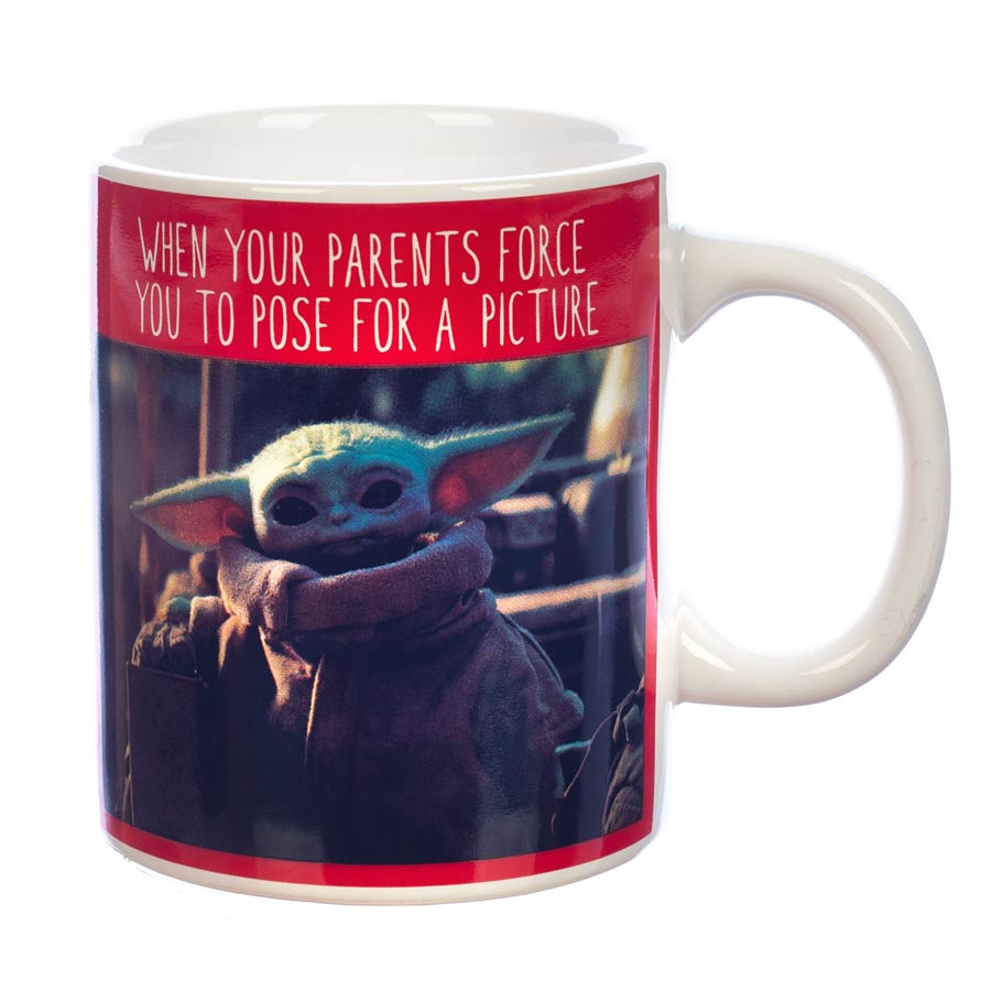 Star Wars The Mandalorian Grogu Posing Meme 16-Ounce Ceramic Mug