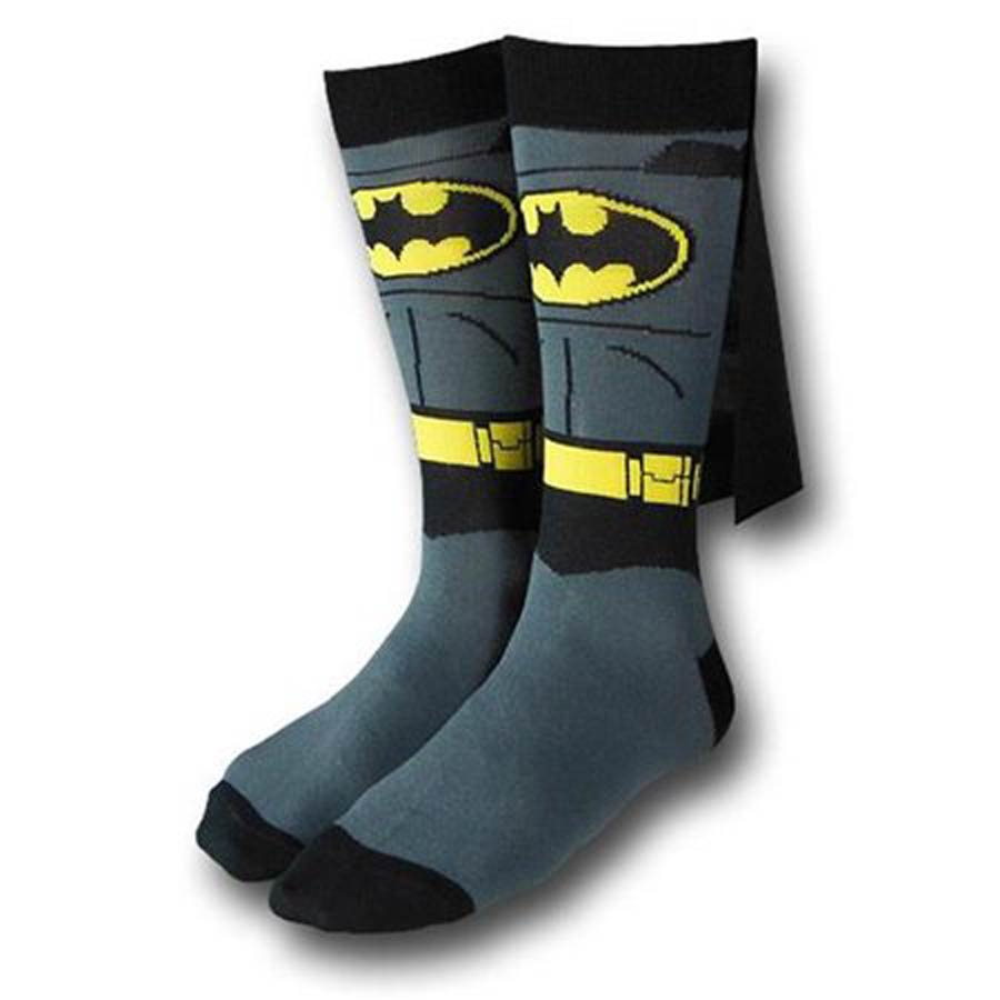 DC Comics Batman Suit Up Crew Socks With Cape