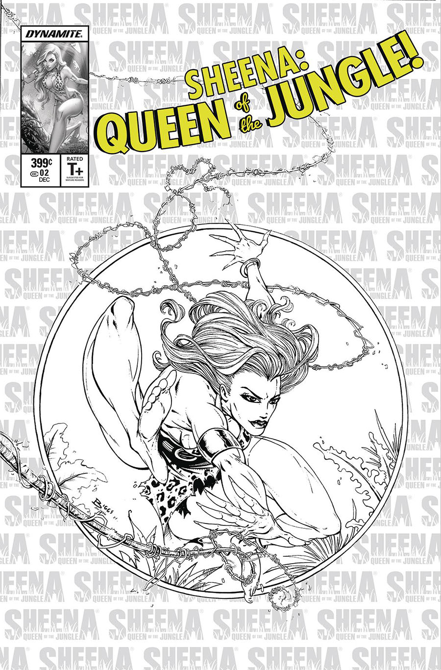 Sheena Queen Of The Jungle #2 Cover P Incentive Jamie Biggs Todd McFarlane Homage Line Art Cover
