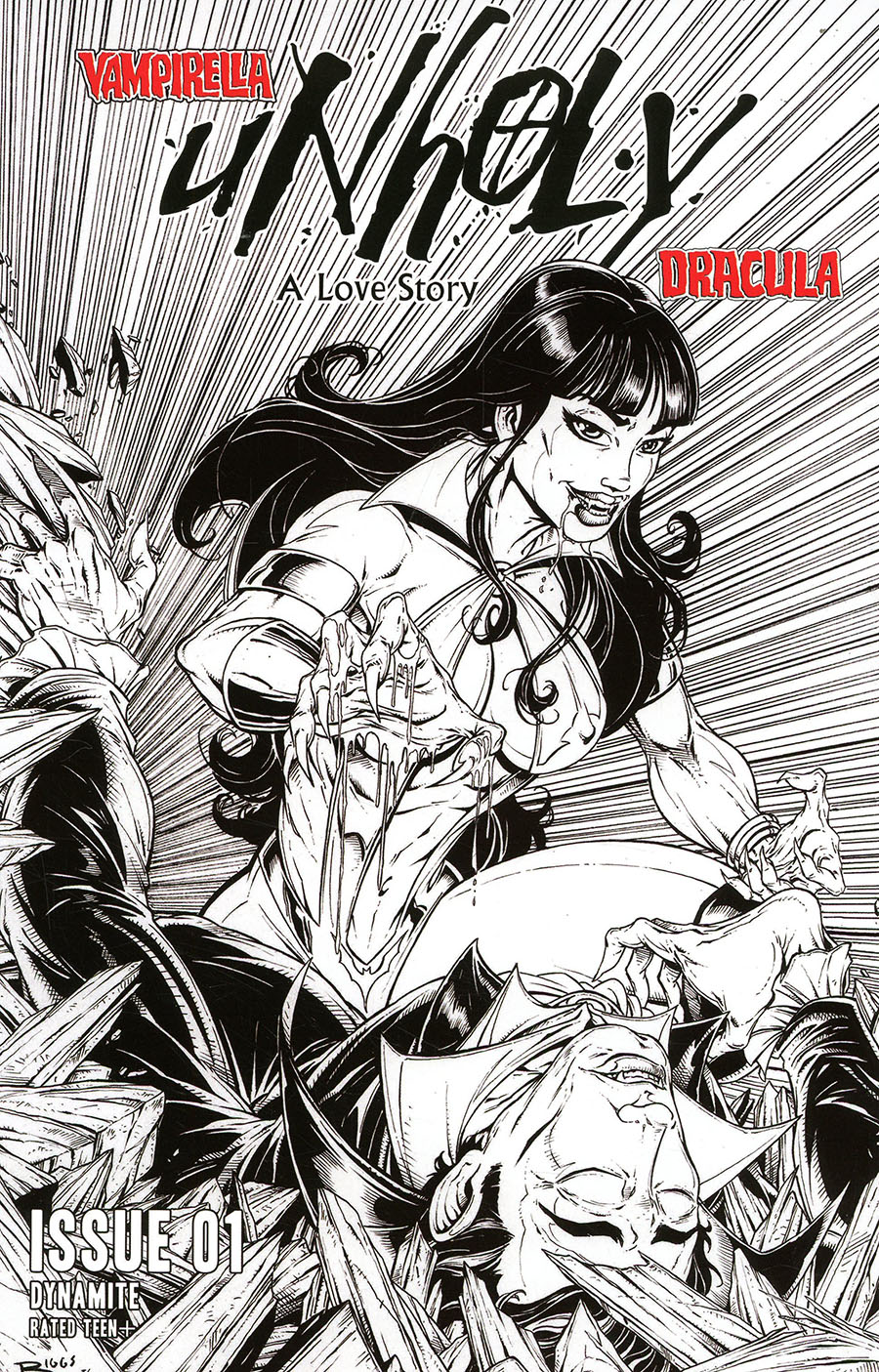 Vampirella Dracula Unholy #1 Cover V Incentive Jamie Biggs Todd McFarlane Homage Black & White Cover