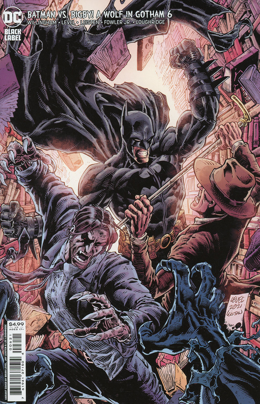 Batman vs Bigby A Wolf In Gotham #6 Cover B Variant Brian Level & Jay Leisten Card Stock Cover