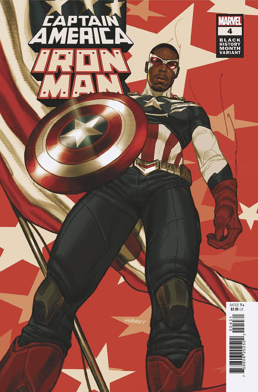 Captain America Iron Man #4 Cover B Variant Joshua Sway Swaby Black History Month Cover (Limit 1 Per Customer)