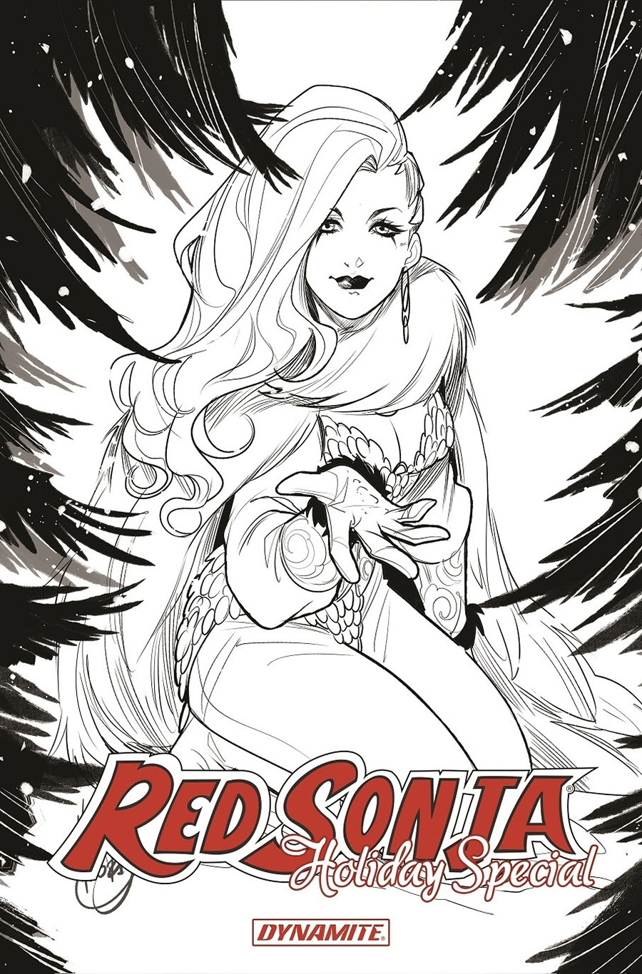 Red Sonja Holiday Special 2021 #1 (One Shot) Cover F Incentive Mirka Andolfo Black & White Cover