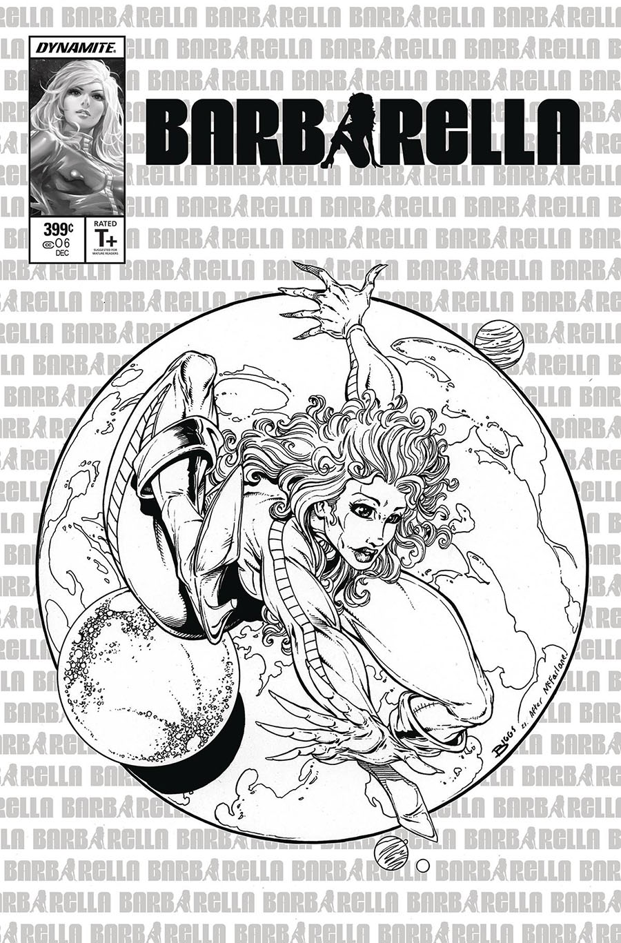 Barbarella Vol 2 #6 Cover P Incentive Jamie Biggs Todd McFarlane Homage Line Art Cover