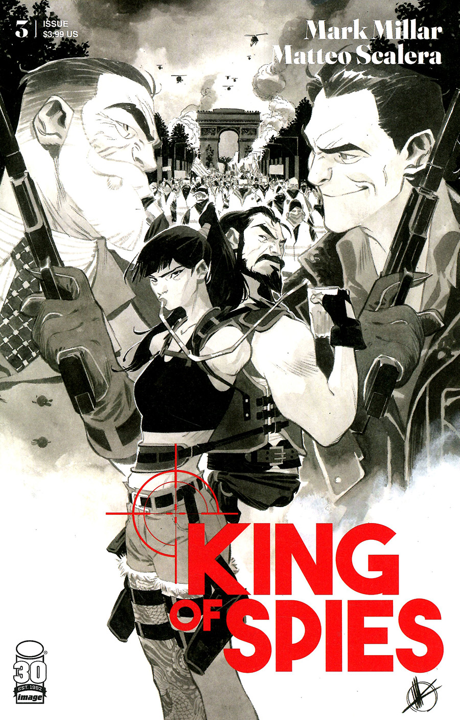 King Of Spies #3 Cover B Variant Matteo Scalera Black & White Cover