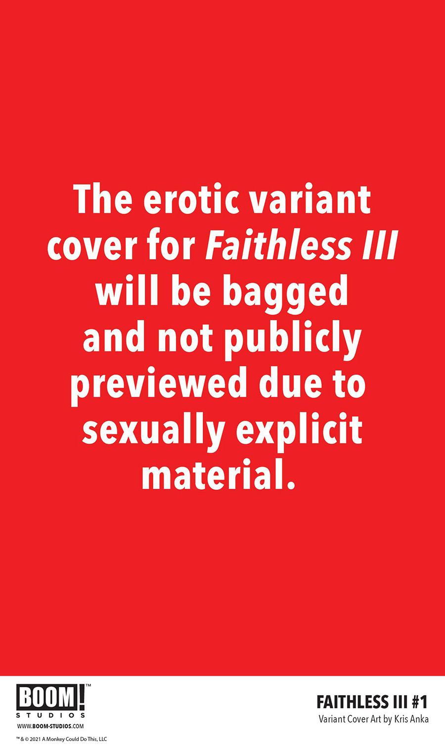 Faithless III #1 Cover B Variant Kris Anka Erotic Cover With Polybag