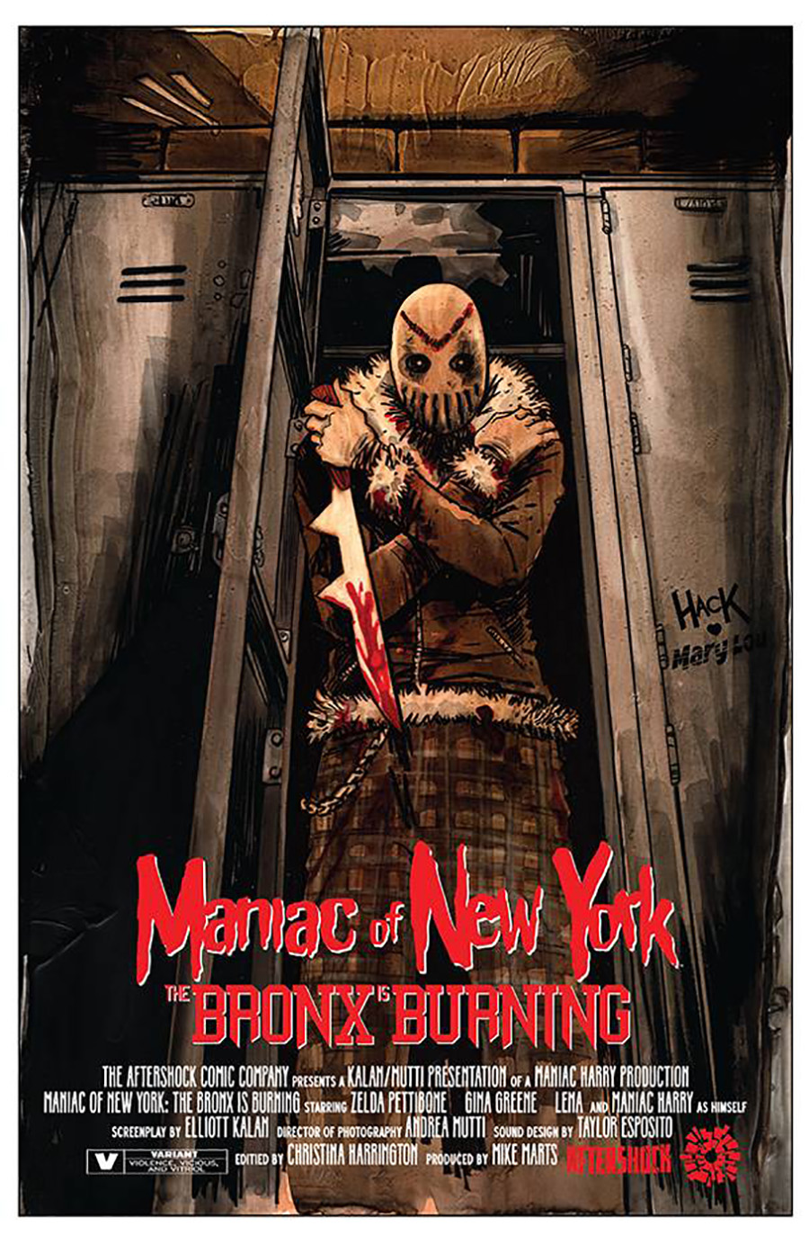Maniac Of New York Bronx Is Burning #3 Cover B Variant Robert Hack Horror Fanatic Cover