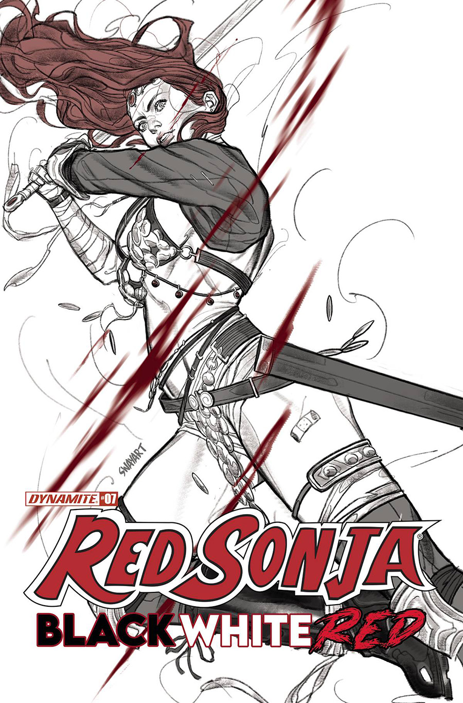 Red Sonja Black White Red #7 Cover B Variant Joshua Sway Swaby Cover