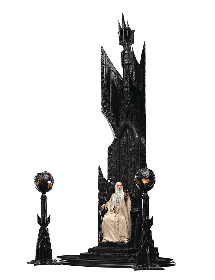 Lord Of The Rings Saruman The White On Throne Limited Edition Polystone 1/6 Scale Statue