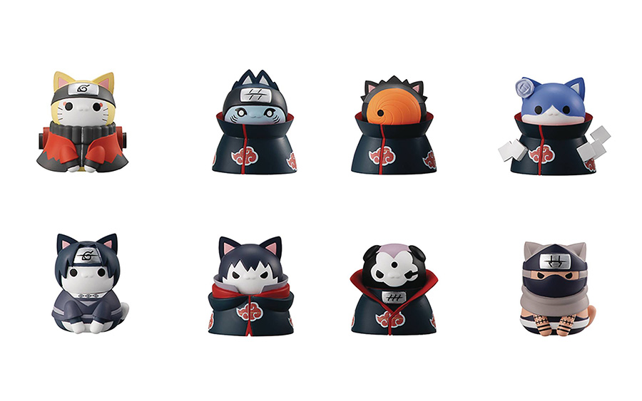 Naruto Shippuden Nyaruto Defense Battle Mini Figure Blind Mystery Box 8-Piece Display
