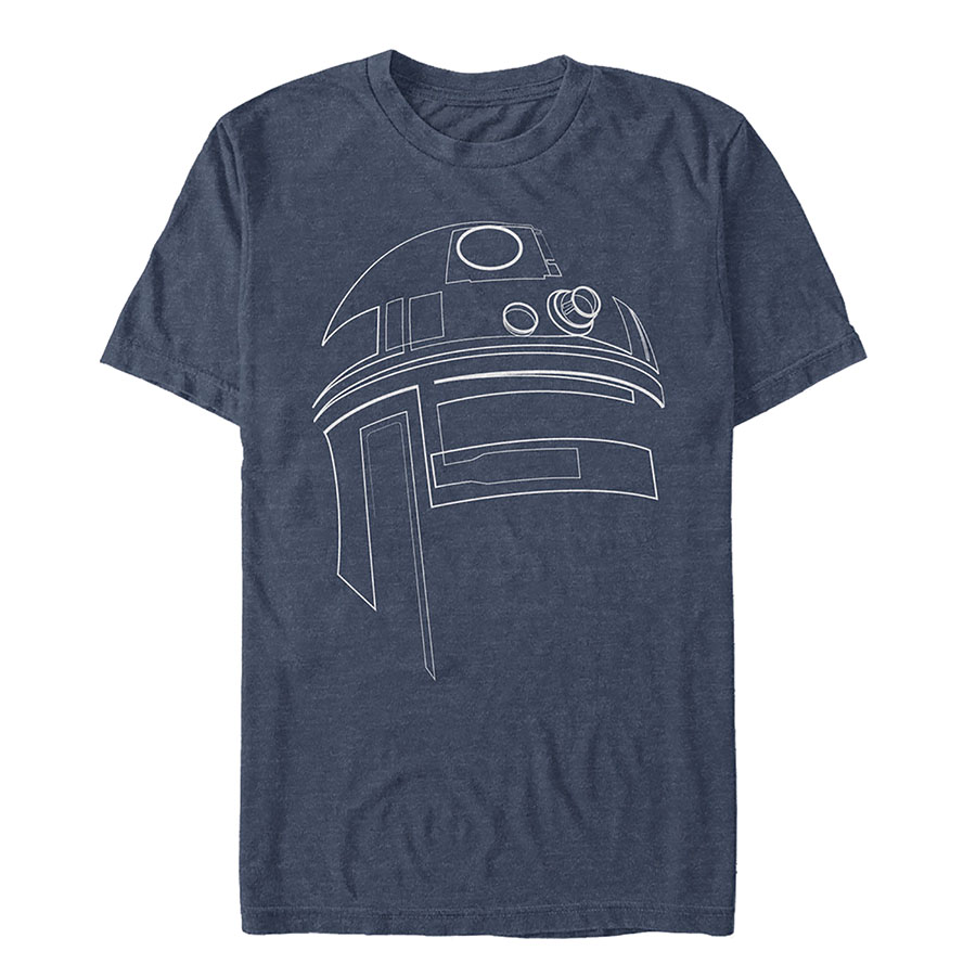 Star Wars R2-D2 Outline Blue T-Shirt Large