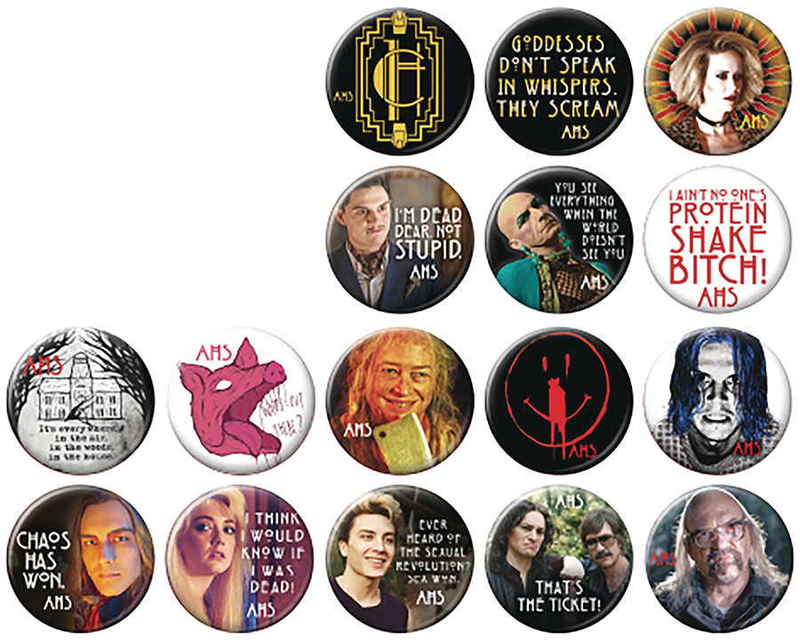 American Horror Story Seasons 5-9 Button 144-Piece Assortment Display