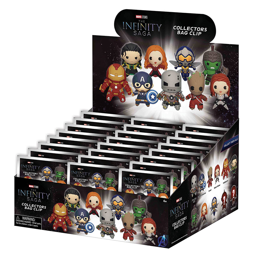 Marvel Infinity Saga 3D Foam Bag Clip Blind Mystery Box 24-Piece Display
